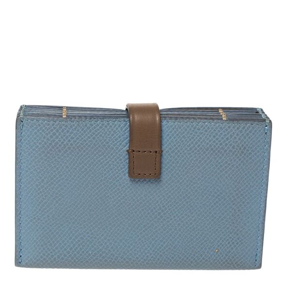 Celine Dusty Blue Grained Leather Accordeon Card Holder - Picture 4 of 4